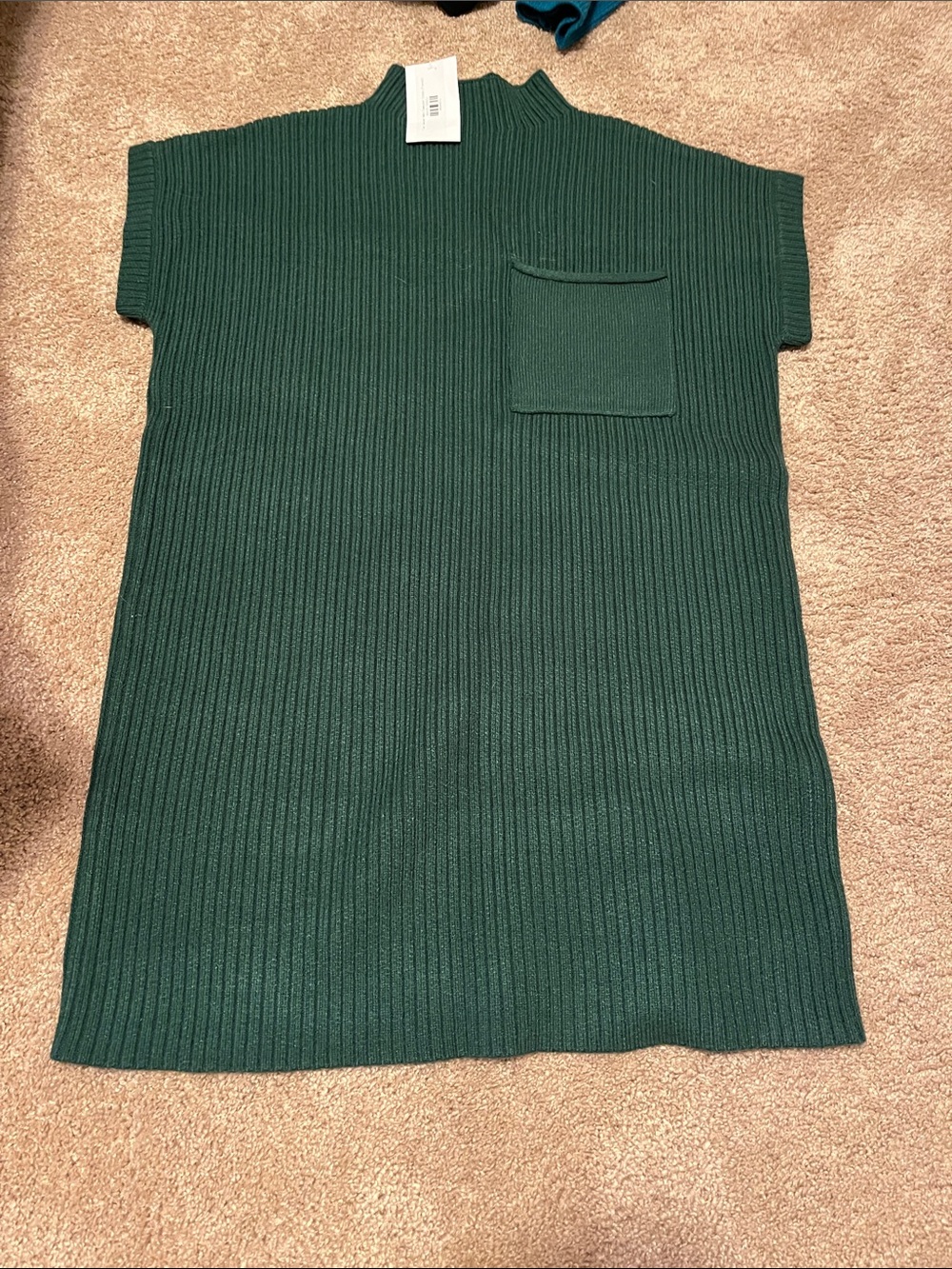 Green short sleeve sweater dress - brand new